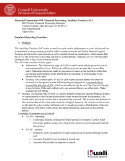 Financial Processing, Auxiliary Voucher