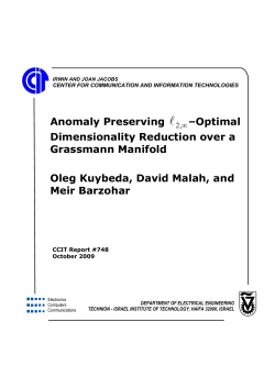 Optimal Dimensionality Reduction over a Grassmann Manifold