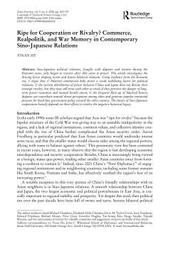 Ripe for Cooperation or Rivalry? Commerce, Realpolitik, and War