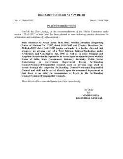 No. 41/Rules/DHC, dated: 28.04.2016 (Practice