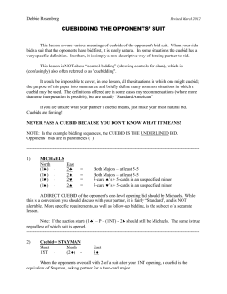 CUEBIDDING THE OPPONENTS` SUIT