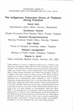 The Indigenous Fisherman Divers of Thailand: Diving Practices