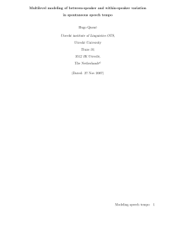 Multilevel modeling of between-speaker and