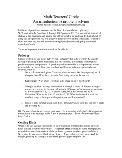 Introduction to Problem Solving