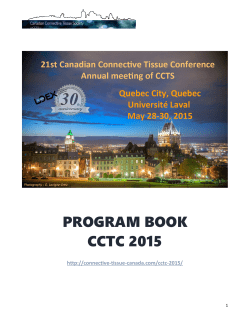PROGRAM BOOK CCTC 2015 - Canadian Connective Tissue Society