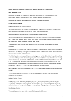 Meeting of the Grass Seed Industry with Teagasc and DAFM 16th