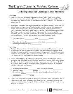 Creating Thesis Statements