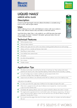 Liquid Nails® Mirror Metal Glass Product Brochure