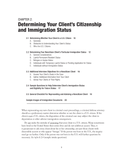 Determining Your Client`s Citizenship and Immigration Status