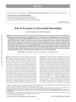 Role of Exosomes in Myocardial Remodeling