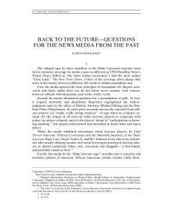 the Future&mdash;Questions for the News Media from the Past