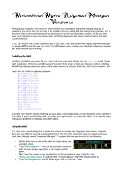 Neverwinter Nights Alignment Manager Version 1.2