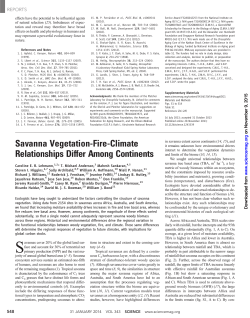 Savanna Vegetation-Fire-Climate Relationships Differ Among