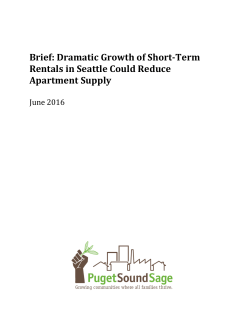 Brief: Dramatic Growth of Short-Term Rentals in Seattle Could