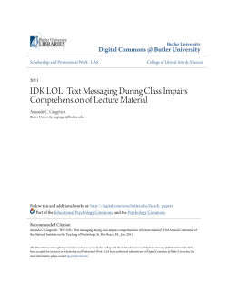 IDK LOL: Text Messaging During Class Impairs Comprehension of