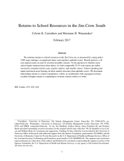 Returns to School Resources in the Jim Crow South
