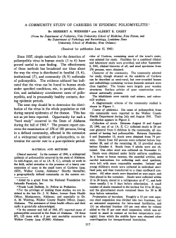 of a widespread epidemic of poliomyelitis, to de