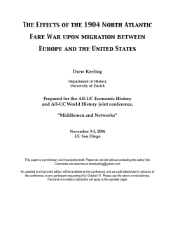 The Effects of the 1904 North Atlantic Fare War upon migration
