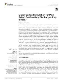 Motor Cortex Stimulation for Pain Relief: Do Corollary Discharges