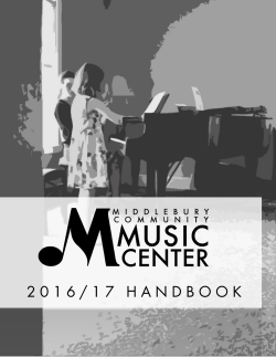 to view our Student Handbook - Middlebury Community Music Center