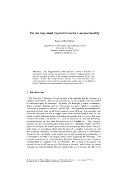 On An Argument Against Semantic Compositionality