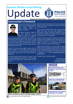 Ayrshire Divisional Commander`s Newsletter