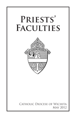 Priest Faculties Booklet - Catholic Diocese of Wichita