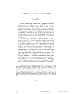 The Semiotic Analysis of Trademark Law