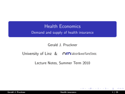 Health Economics - Demand and supply of health insurance