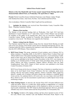 Salford Priors Parish Council Minutes of the One Hundredth and