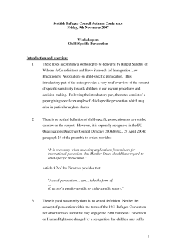 Child Specific Persecution - Immigration Law Practitioners` Association