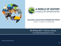 Announcement B - Balkans and Black Sea Cooperation Forum