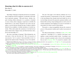 Knowing what it is like to converse in L