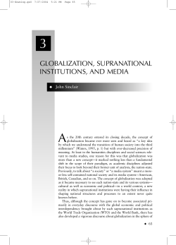 globalization, supranational institutions, and media