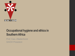 Dr Cas Badenhorst - Code of ethics SAIOH