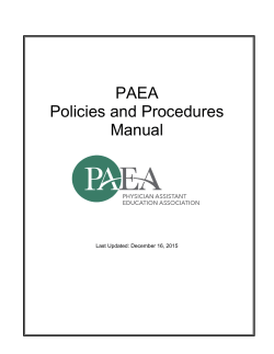 PAEA Policies and Procedures Manual