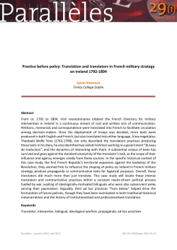 Practice before policy: Translation and translators in French military