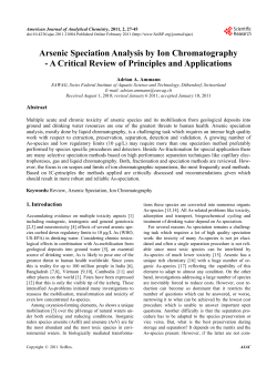 Arsenic Speciation Analysis by Ion Chromatography
