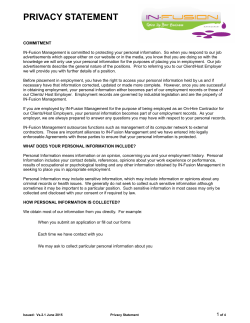 PRIVACY STATEMENT