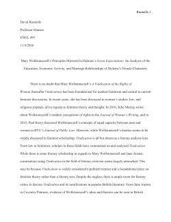 Mary Wollstonecraft`s Principles Mirrored in Dickens`s Great