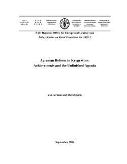 Agrarian Reform in Kyrgyzstan - Food and Agriculture Organization