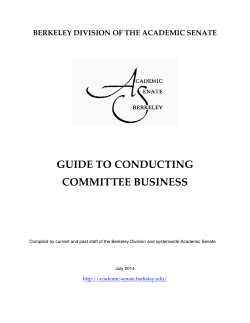 Guide to Conducting Committee Business