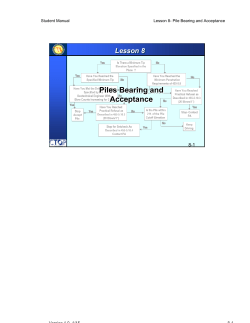 Piles Bearing and Acceptance