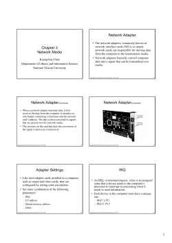 Network Adapter(Continued) - National Taiwan University