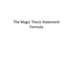The Magic Thesis Statement Formula