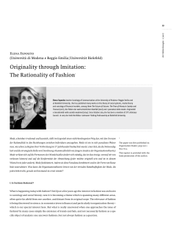 Originality through Imitation: The Rationality of