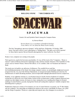 SPACEWAR - by Stewart Brand