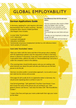 Key Differences from UK CVs and cover German