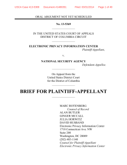opening brief - Electronic Privacy Information Center