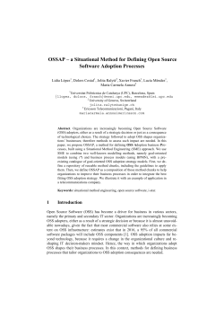 OSSAP &ndash; a Situational Method for Defining Open Source